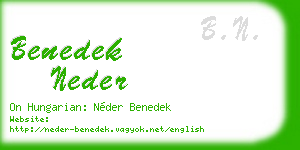 benedek neder business card